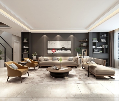 漫步地中海400平現代極簡裝修效果圖--為空間留白，詩意生活