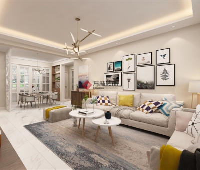 孔雀城洋房130平現代簡約裝修效果圖--清·淺